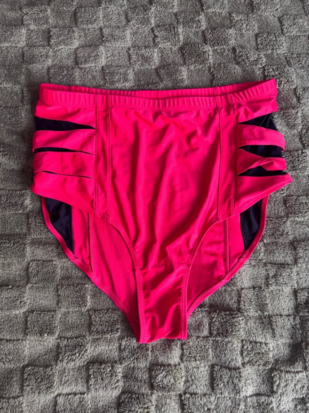Forever 21 High-Waist Cutout Bikini Bottoms - Hot Pink